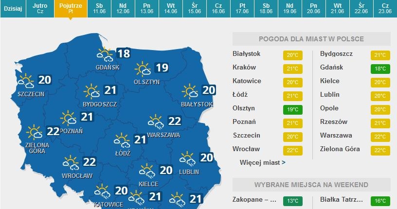 Mapa pogodowa /INTERIA.PL