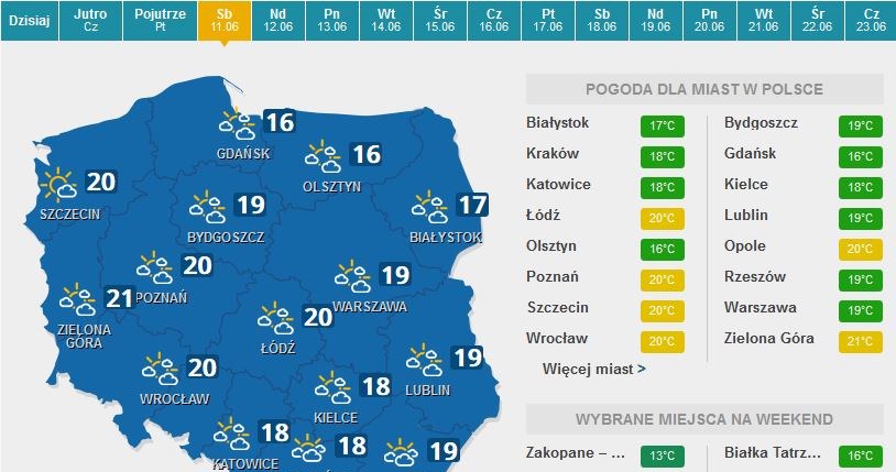 Mapa pogodowa /INTERIA.PL