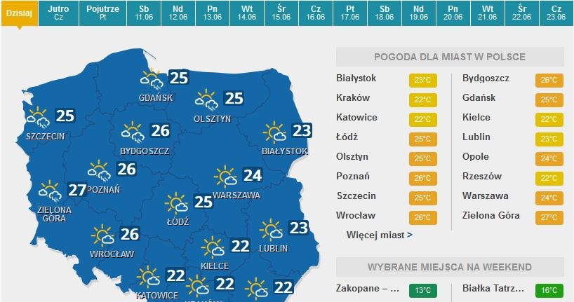 Mapa pogodowa /INTERIA.PL
