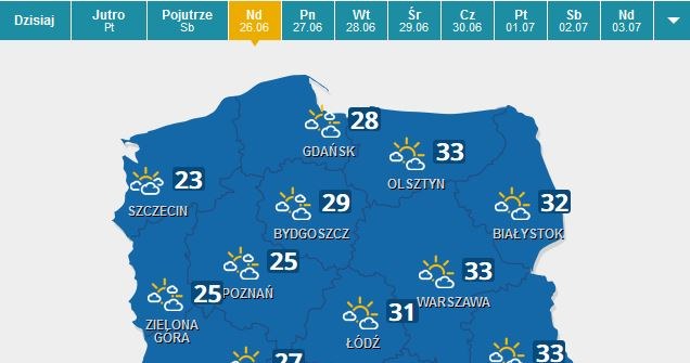 Mapa pogodowa /INTERIA.PL
