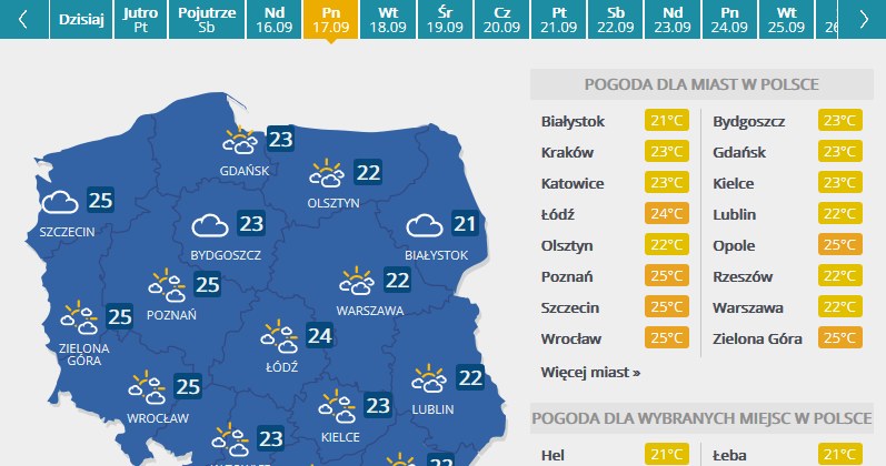 Mapa pogodowa /INTERIA.PL
