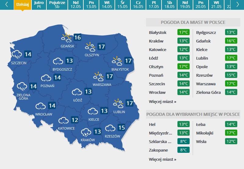 Prognoza Pogody Na Poniedzialek 9 Maja 2019 Pogoda W Interia Pl