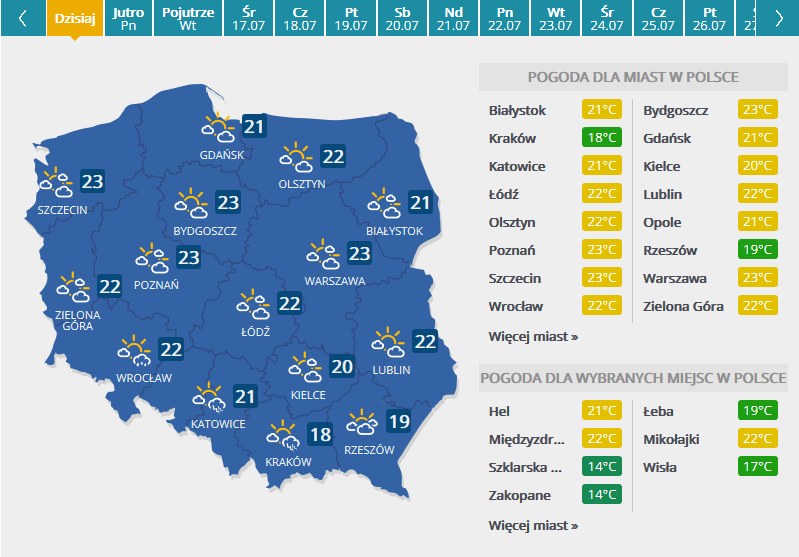 Jaka Pogoda W Poniedzialek 15 Lipca 2019 Wydarzenia Interia Pl