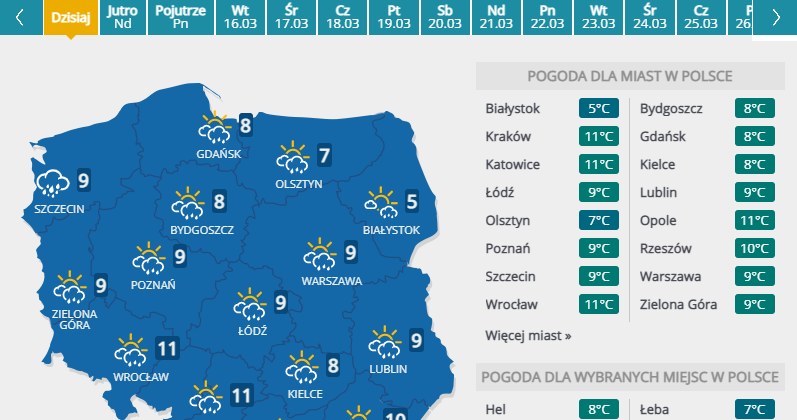 Mapa pogodowa /INTERIA.PL
