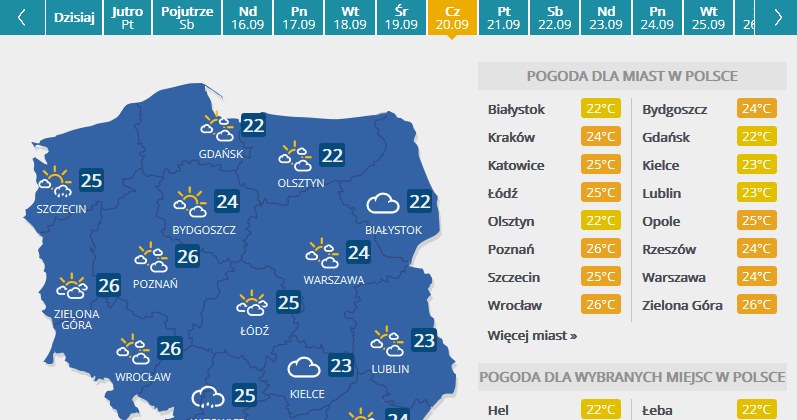 Mapa pogodowac /INTERIA.PL