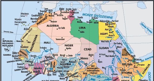 Mapa polityczna Afryki /Encyklopedia Internautica