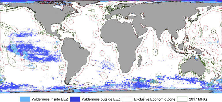 Mapa prezentująca dziewicze obszary morskie na Ziemi /materiały prasowe