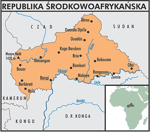 Mapa Republiki Środkowoafrykańskiej /Encyklopedia Internautica