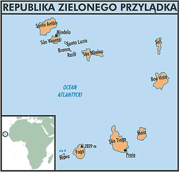 Mapa Republiki Zielonego Przylądka /Encyklopedia Internautica