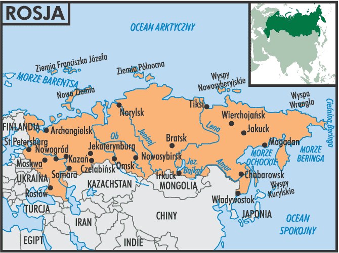 Mapa Rosji /Encyklopedia Internautica