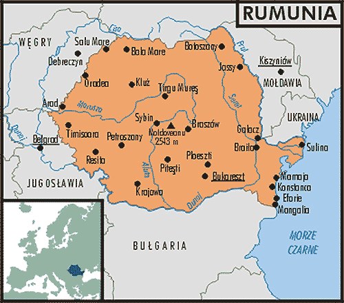 Mapa Rumunii /Encyklopedia Internautica