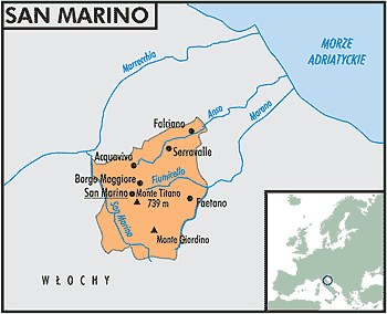 Mapa San Marino /Encyklopedia Internautica