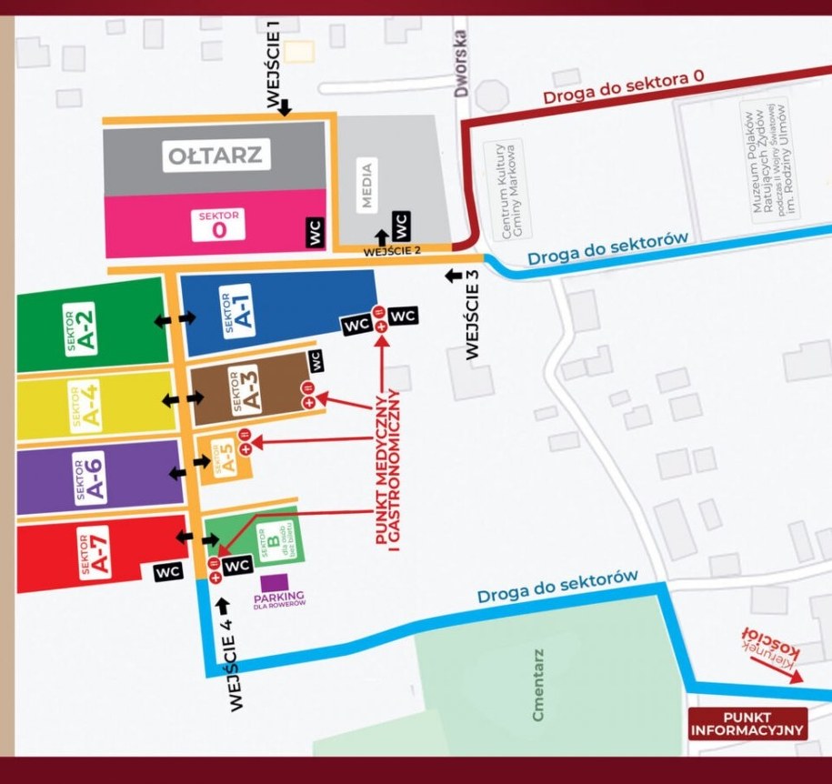 Mapa sektorów na uroczystość /ulmowie.pl /