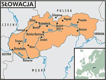 Mapa Słowacji /Encyklopedia Internautica