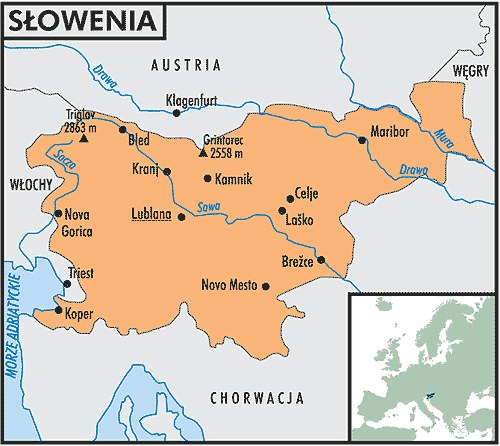 Mapa Słowenii /Encyklopedia Internautica