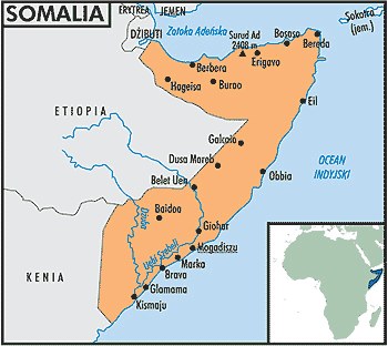 Mapa Somalii /Encyklopedia Internautica