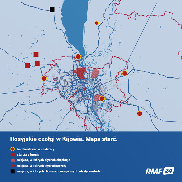Mapa starć w Kijowie /RMF FM /RMF FM