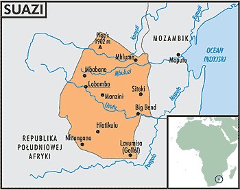 Mapa Suazi /Encyklopedia Internautica