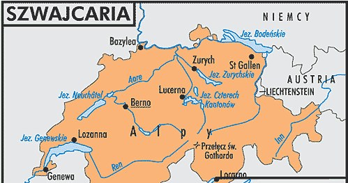 Mapa Szwajcarii /Encyklopedia Internautica