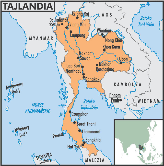 Tajlandia Mapa