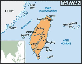 Mapa Tajwanu /Encyklopedia Internautica