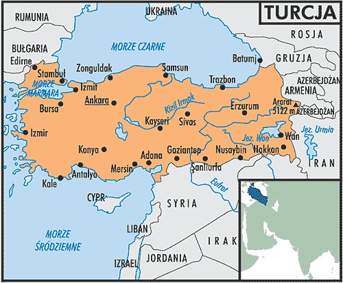 Mapa Turcji /Encyklopedia Internautica