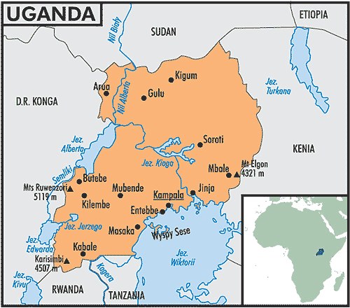 Mapa Ugandy /Encyklopedia Internautica