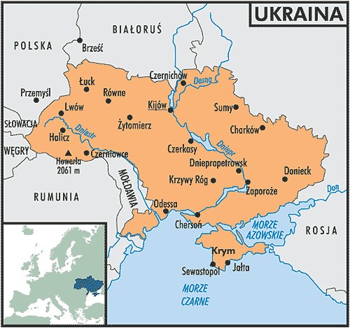 Mapa Ukrainy /Encyklopedia Internautica
