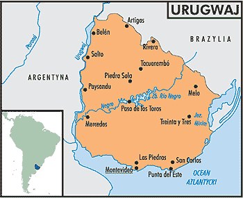 Mapa Urugwaju /Encyklopedia Internautica