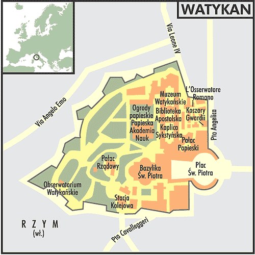 Mapa Watykanu /Encyklopedia Internautica