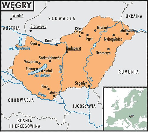 Mapa Węgier /Encyklopedia Internautica