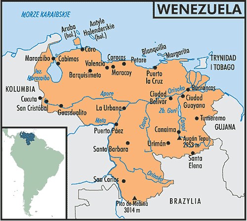 Mapa Wenezueli /Encyklopedia Internautica