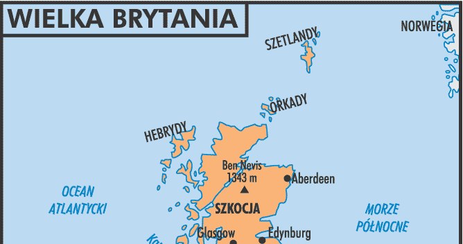 Mapa Wielkiej Brytanii /Encyklopedia Internautica