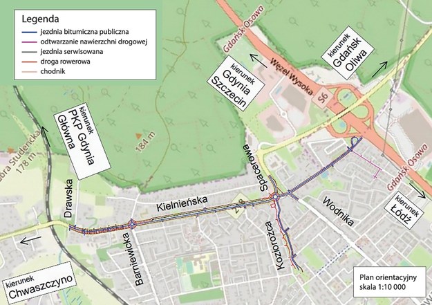 Mapa z miejscem planowanych prac /Urząd Miasta Gdańska /