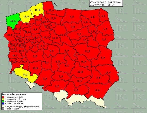 Mapa zagrożenia pożarowego / ibles.pl /RMF24