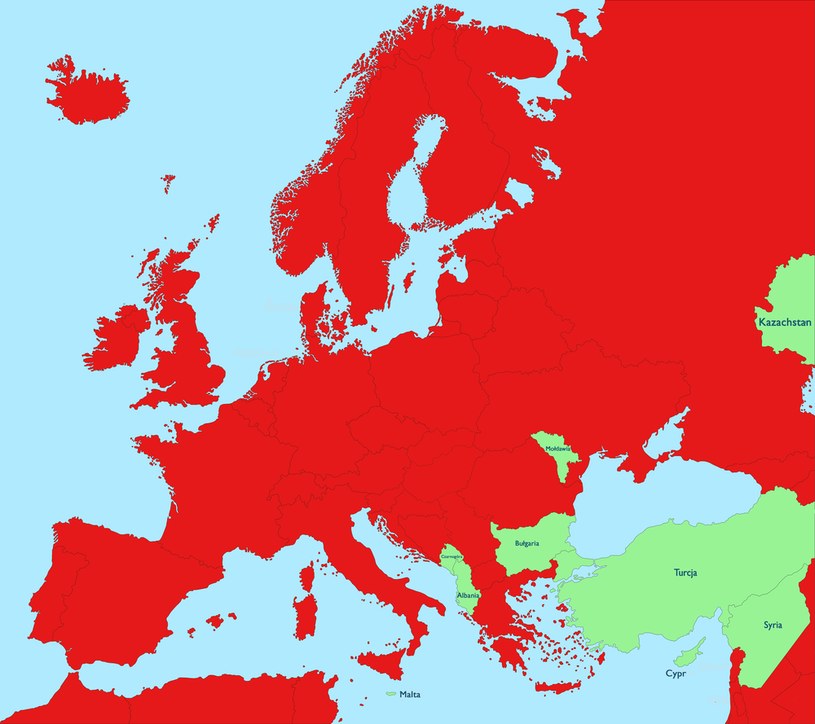 Mapa zakażeń koronawirusem w Europie /INTERIA.PL