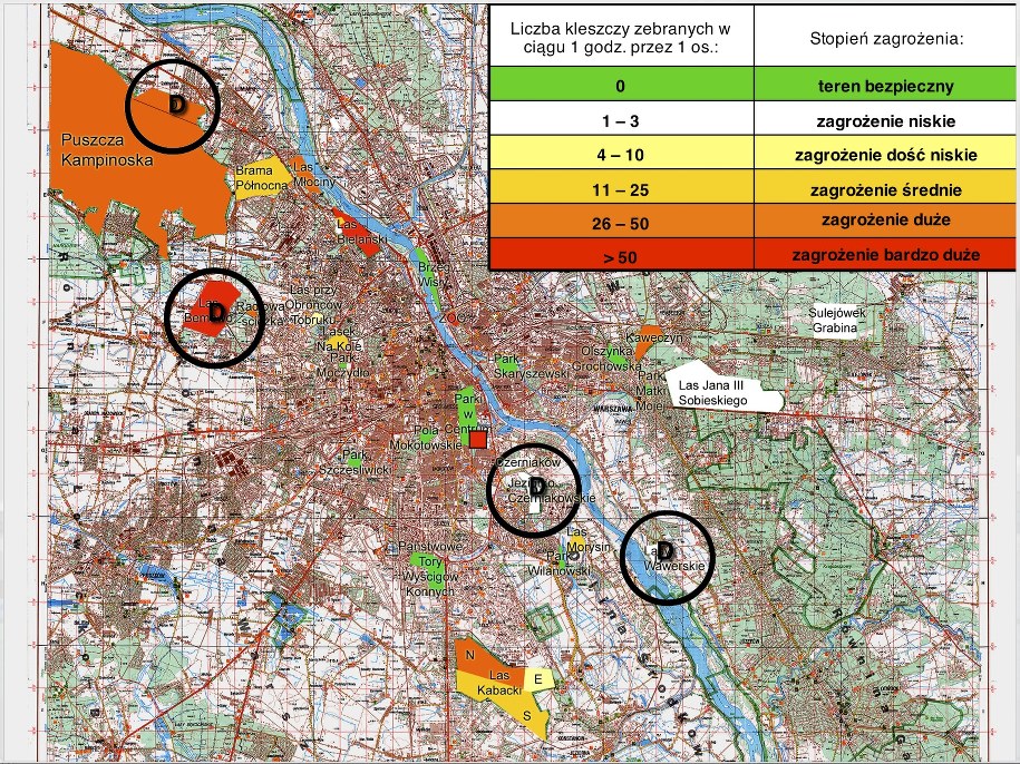 Mapa zakleszczenia Warszawy opracowana przez dr Martę Hajdul-Marwicz i prof. Grzegorza Karbowiaka. /