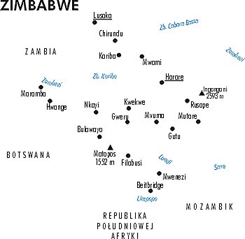 Mapa Zimbabwe /Encyklopedia Internautica