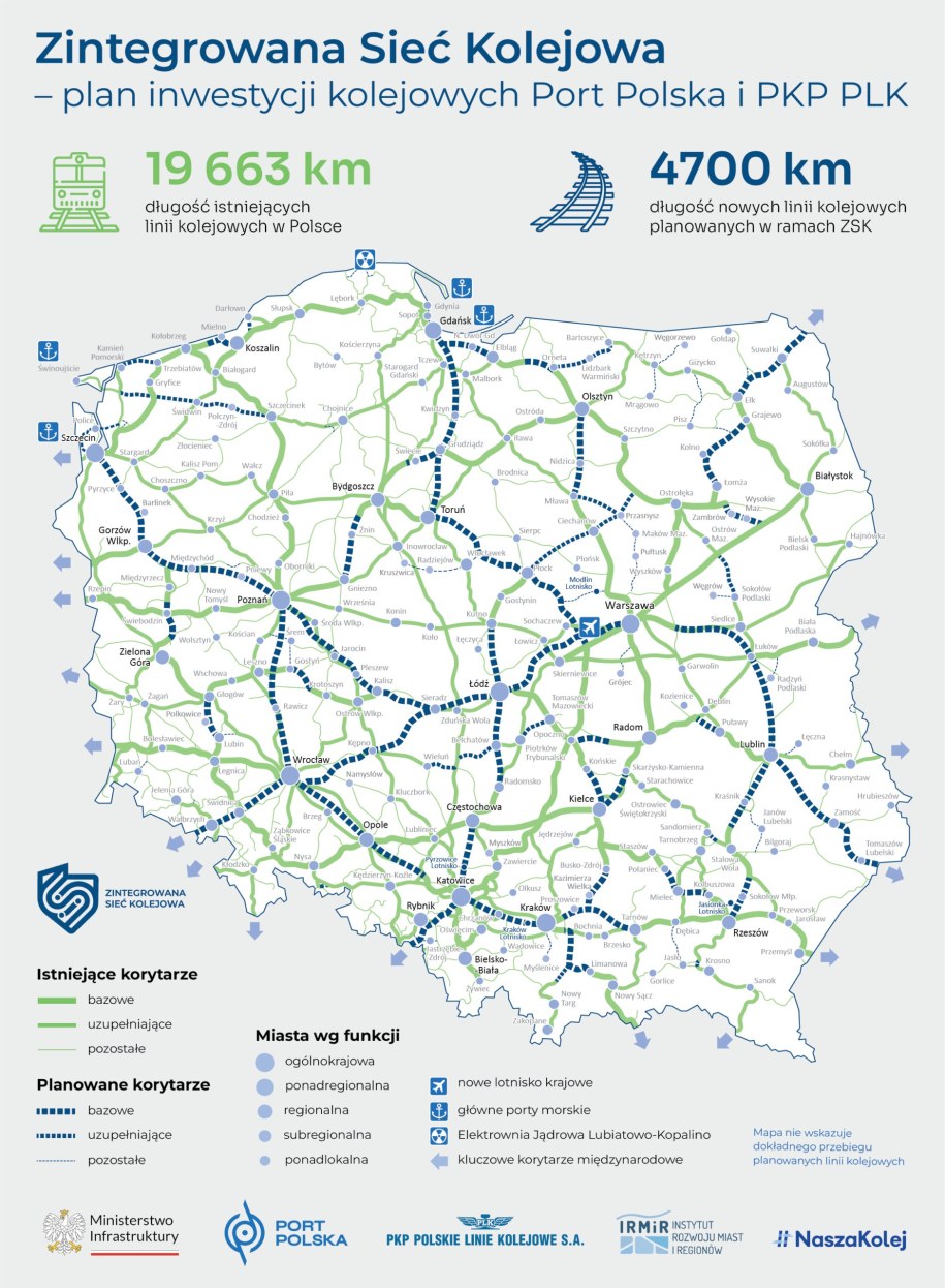 Mapa Zintegrowanej Sieci Kolejowej /Port Polska /Materiały prasowe