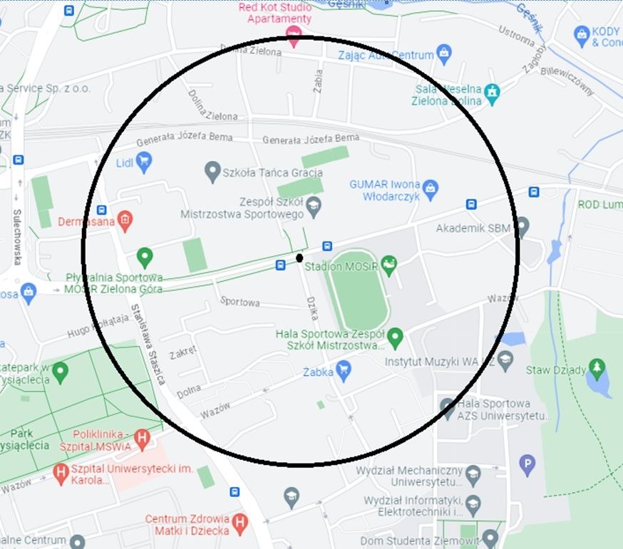 Mapka ewakuacji opublikowana na stronie internetowej policji /KMP Zielona Góra /