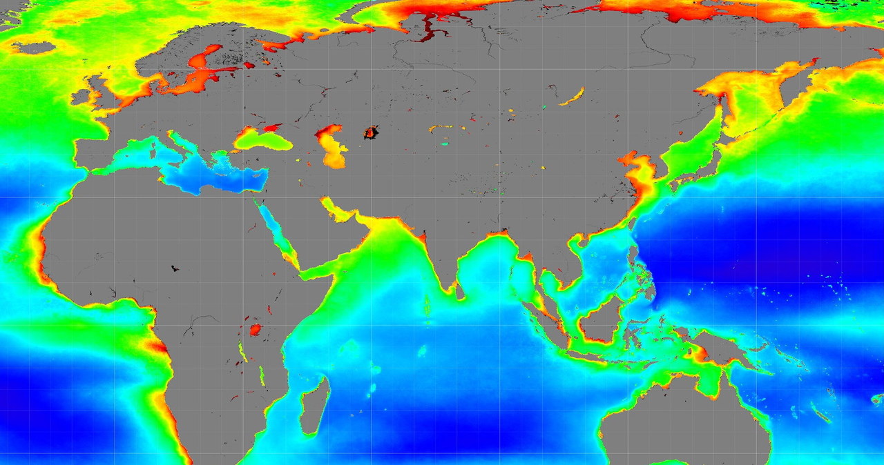 Mapka NASA przedstawiająca wpływ zmian klimatu na morza i oceany /NASA