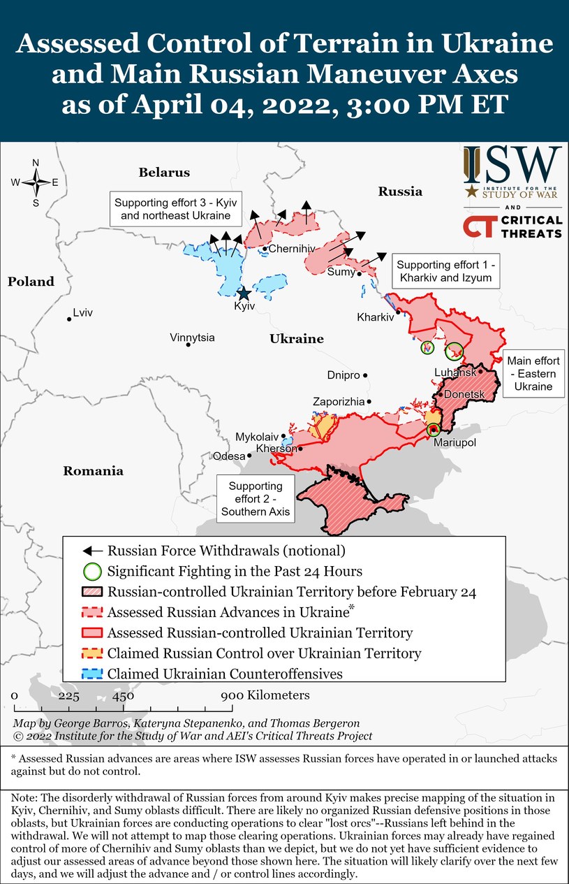 Mapka pokazująca sytuację na frontach Ukrainy /Twitter