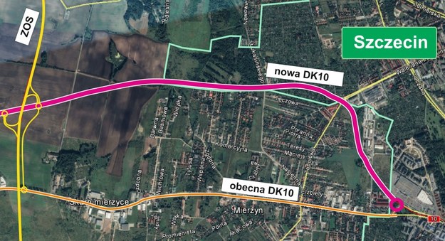 Mapka przebiegu obwodnicy /GDDKiA Szczecin