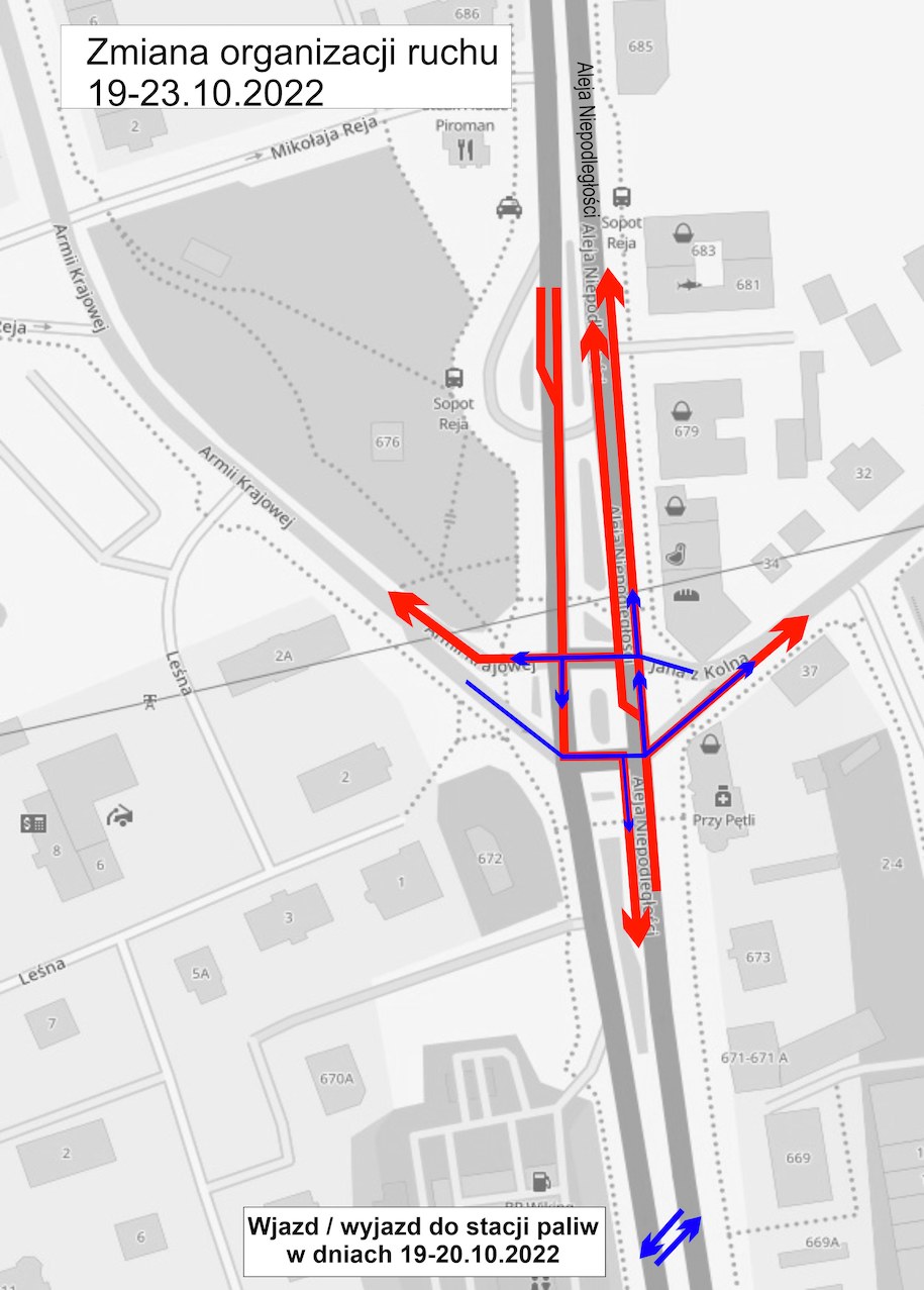 Mapka /Zarząd Dróg i Zieleni w Sopocie  /Materiały prasowe