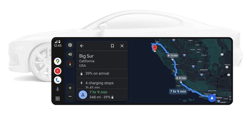 Mapy Google z Android Auto zapewnią lepszą integrację z autami elektrycznymi /Google /materiały prasowe