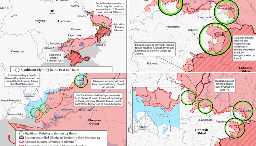 Mapy opublikowane przez ISW /Institute for the Study of War  /Twitter