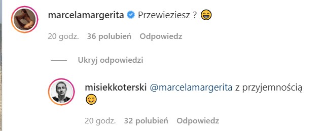 Marcelina Leszczak podrywa Miśka na IG @misiekkoterski /Instagram