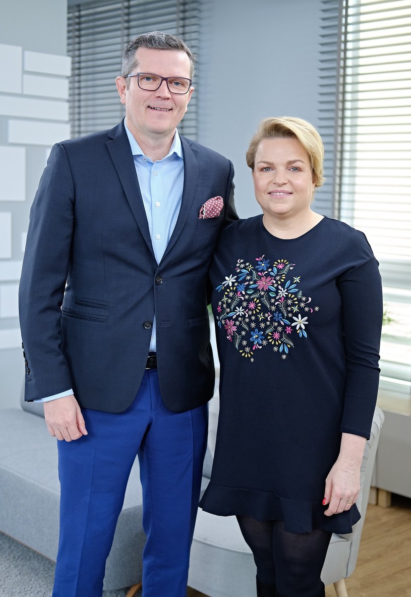 Marcin Bosacki i Katarzyna Bosacka na planie programu telewizyjnego "Dzien Dobry TVN", fot. Bartosz Krupa /East News