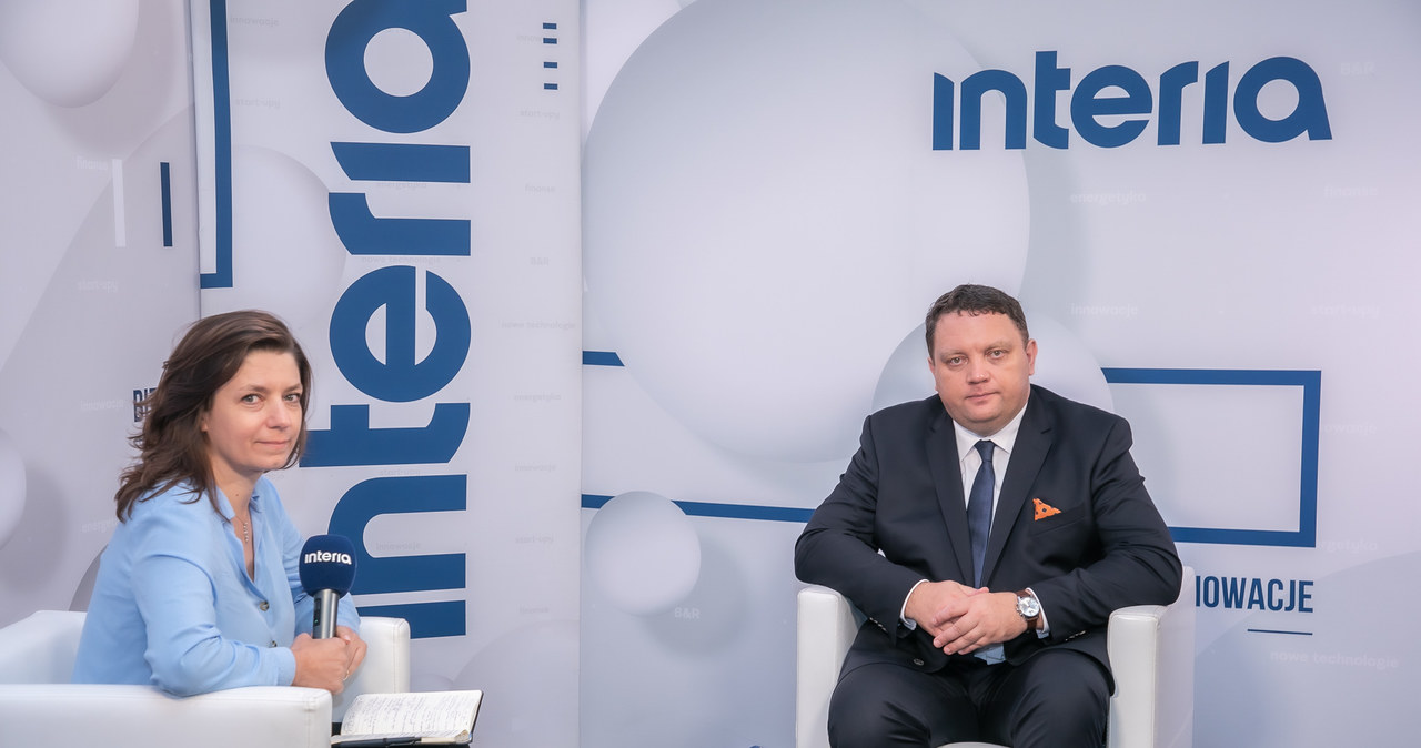 Marcin Chludziński, prezes KGHM w studiu Interii. /Fot. Ireneusz Rek /INTERIA.PL