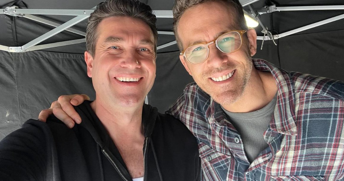 Marcin Dorociński i Ryan Reynolds na planie filmu "Mayday" /Facebook/Marcin Dorociński /Facebook